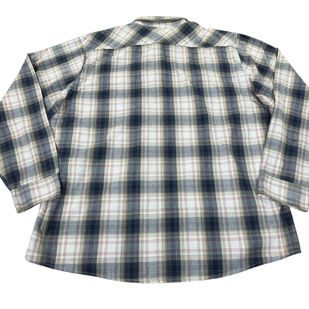 Wrangler RED Western Shirt Mens 3XL Plaid Pearl Snap Long Sleeve Cowboy Rodeo - Picture 2 of 9